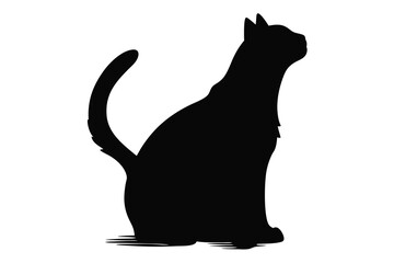 black cat silhouette on white background