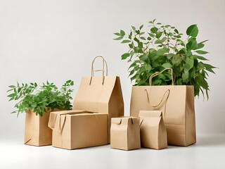 Open cardboard shipping box with recycle symbol on white background
