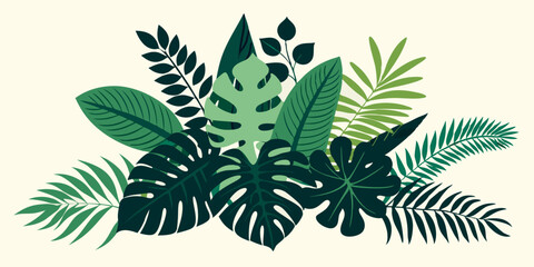Lush Tropical Foliage Design Perfect for Branding Logos and Website Decoration