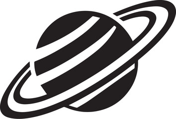 Planet Saturn with planetary ring silhouette vector © Digital