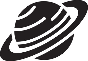 Planet Saturn with planetary ring silhouette vector © Digital
