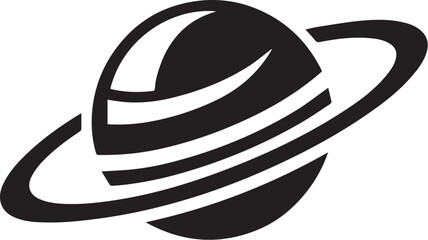 Planet Saturn with planetary ring silhouette vector © Digital