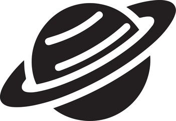 Planet Saturn with planetary ring silhouette vector © Digital