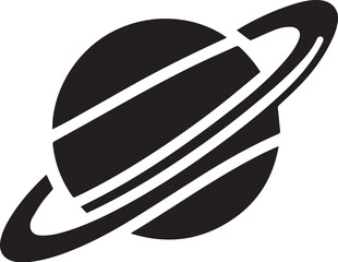 Planet Saturn with planetary ring silhouette vector © Digital