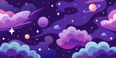 Cosmic Cloudscape Design Purple Galaxy Background Ideal for Branding Projects and Web Design Use