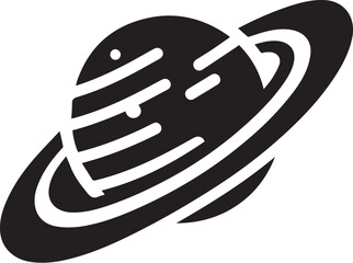 Planet Saturn with planetary ring silhouette vector © Digital