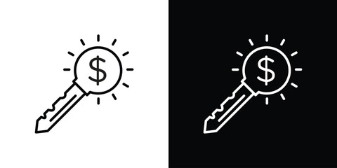 Key to success icon filled flat sign concept for web design.