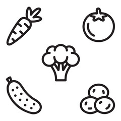 vegetables icons set