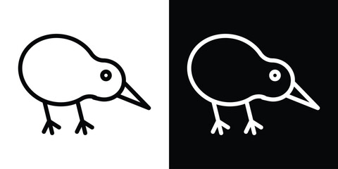 Kiwi bird icon filled flat sign concept for web design.