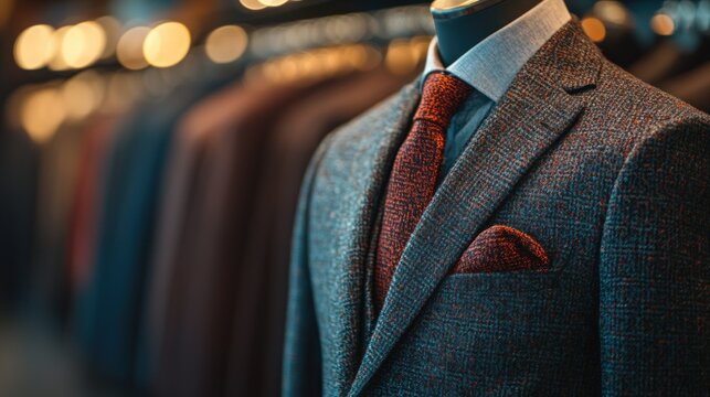 Formal suit on mannequin in store