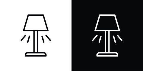 Lamp icon filled flat sign concept for web design.