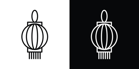 Lantern icon filled flat sign concept for web design.