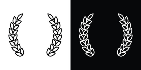Laurel wreath icon filled flat sign concept for web design.