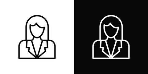 Lawyer icon filled flat sign concept for web design.