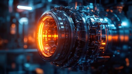 Futuristic engine close-up