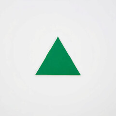 Obraz premium Green Triangle Shape on White Backdrop