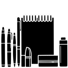 vector illustration of a make up brushes in a row