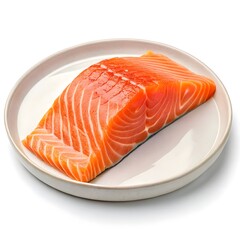 Fresh Raw Salmon Fillet on Plate &ndash; High-Quality Omega-3 Rich Seafood