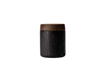 Nice wooden black jar isolated on transparent background