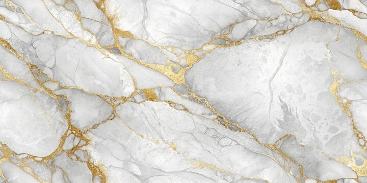 Elegant white marble texture with golden veins for luxury design projects