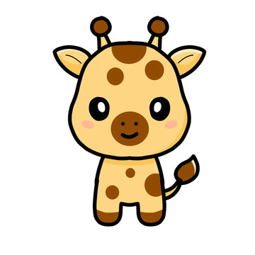 giraffe wild aninal cartoon.ilustrstion cutes