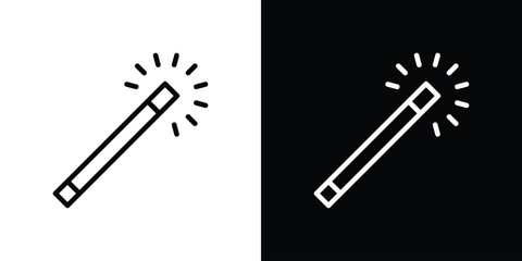 Magic wand icon filled flat sign concept for web design.
