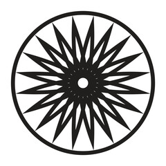 Star icon black mandala vector design.