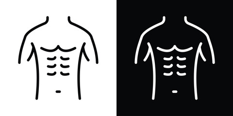 Male torso icon filled flat sign concept for web design.