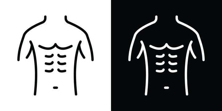 Male torso icon filled flat sign concept for web design.