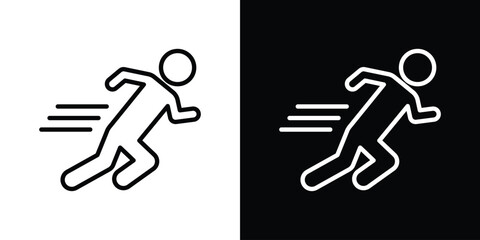 Man fast run icon filled flat sign concept for web design.