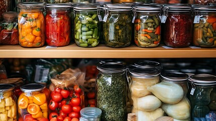 Organic food on a shelf products are truly from an organic food store