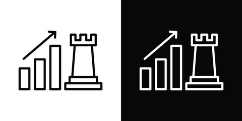 Marketing strategy icon filled flat sign concept for web design.