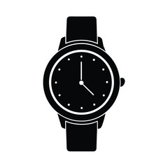 Wristwatch timepiece silhouette vector illustration