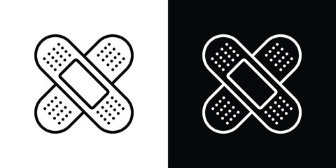 Medical patch icon filled flat sign concept for web design.