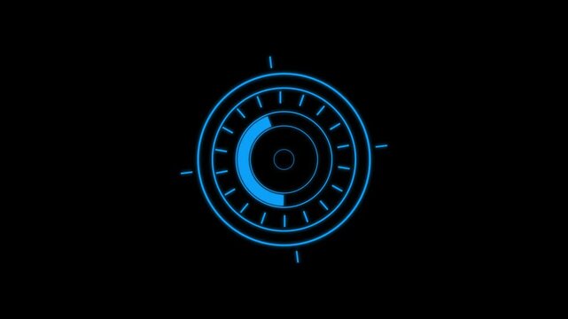 HUD Circle User interface Target searching scope and scanning element theme. Digital UI and Sci-fi circular. 4K motion graphic footage video