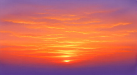 Fototapeta premium Colorful Sunrise with Orange Sun and Pink Sky