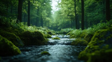 Obraz premium Lush forest stream