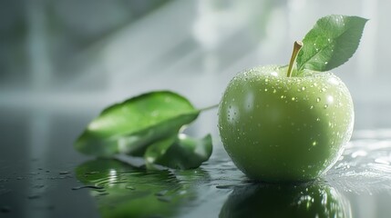 Green apple and cucumber still life