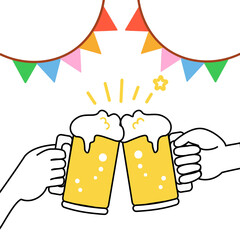 ビール　乾杯　イラスト
