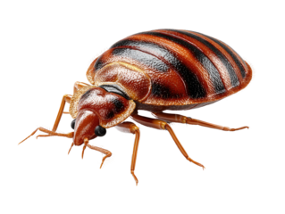 Bed Bug Macro: A close-up, detailed view of a bed bug showcases the insect's unique markings and anatomy. This image brings attention to the critter.