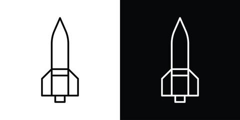 Missile icon filled flat sign concept for web design.