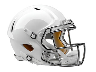 Fototapeta premium Gridiron Guardian: A pristine, glossy white football helmet stands in striking detail, embodying the spirit of competition and protection in American football.