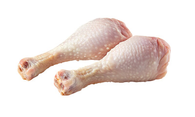 Raw chicken legs or chicken drumstick isolated on transparent background.
