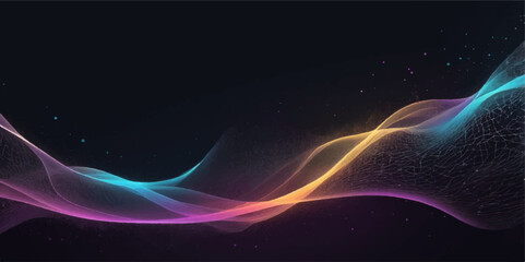 Abstract blue background with glowing fractal lines, showcasing dynamic wave patterns and technology-inspired energy