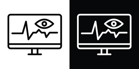 Monitoring icon filled flat sign concept for web design.