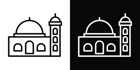 Mosque icon filled flat sign concept for web design.