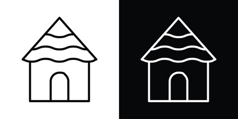 Mud hut icon filled flat sign concept for web design.