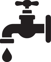 water tap faucet with drop vector illustration