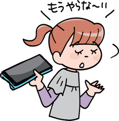 タブレット端末に飽きた小学生
