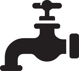 water tap faucet with drop vector illustration